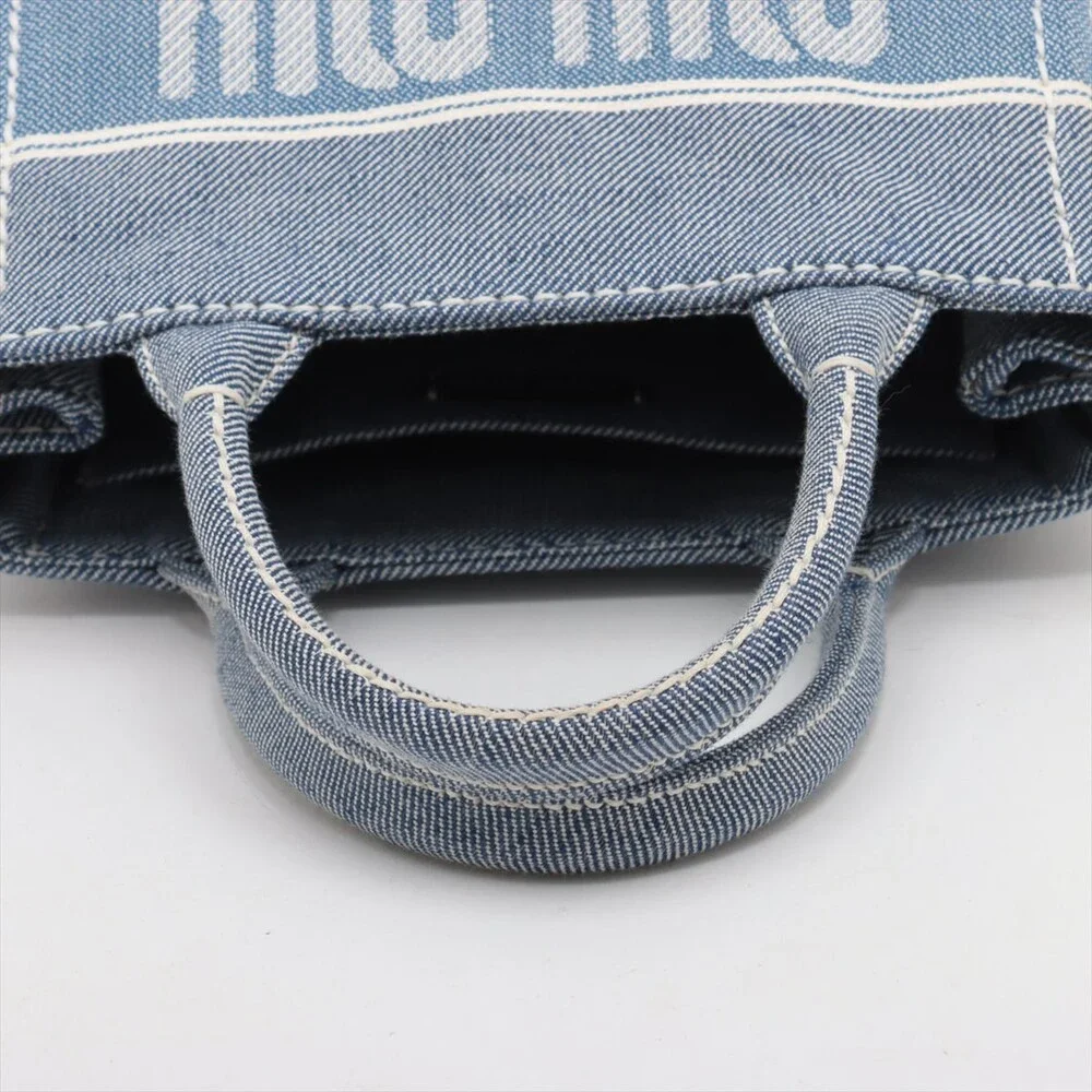 Miu Canvas 2 Way Handbag Blue #164855M86B - Picture 5 of 12